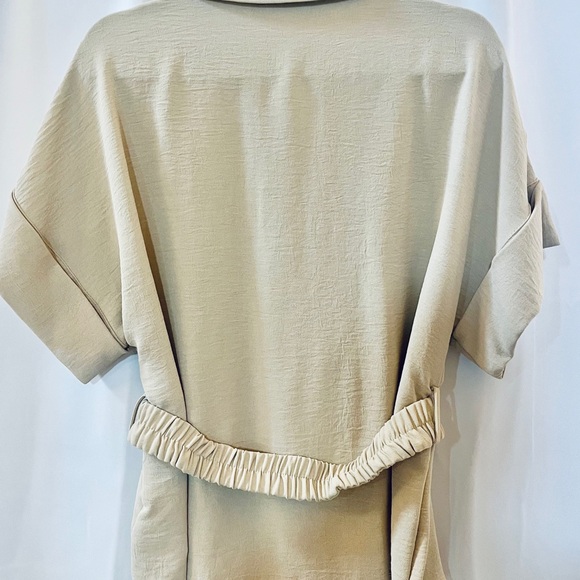 Zara Belted Safari Shirt – Sand | Size M | New with Tags - Picture 9 of 10